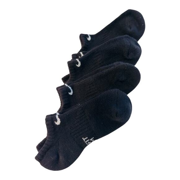 Nike Kids' Everyday Lightweight No-Show Socks - 4 Pairs in Black - Small - Picture 2 of 2